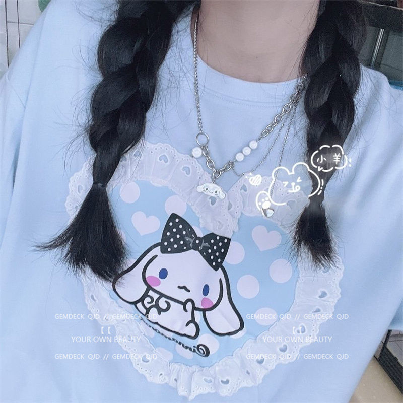 合金玉桂狗项链女ins极简嘻哈冷淡风反光珍珠锁骨链配饰品详情5