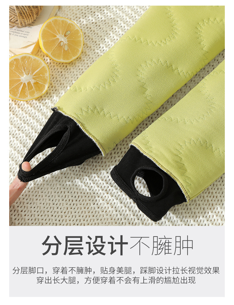 Fleece and thickened silk leggings, winter high-waisted one-piece thermal pants, super thick moisturizing cotton pants for women, 580g pic 14