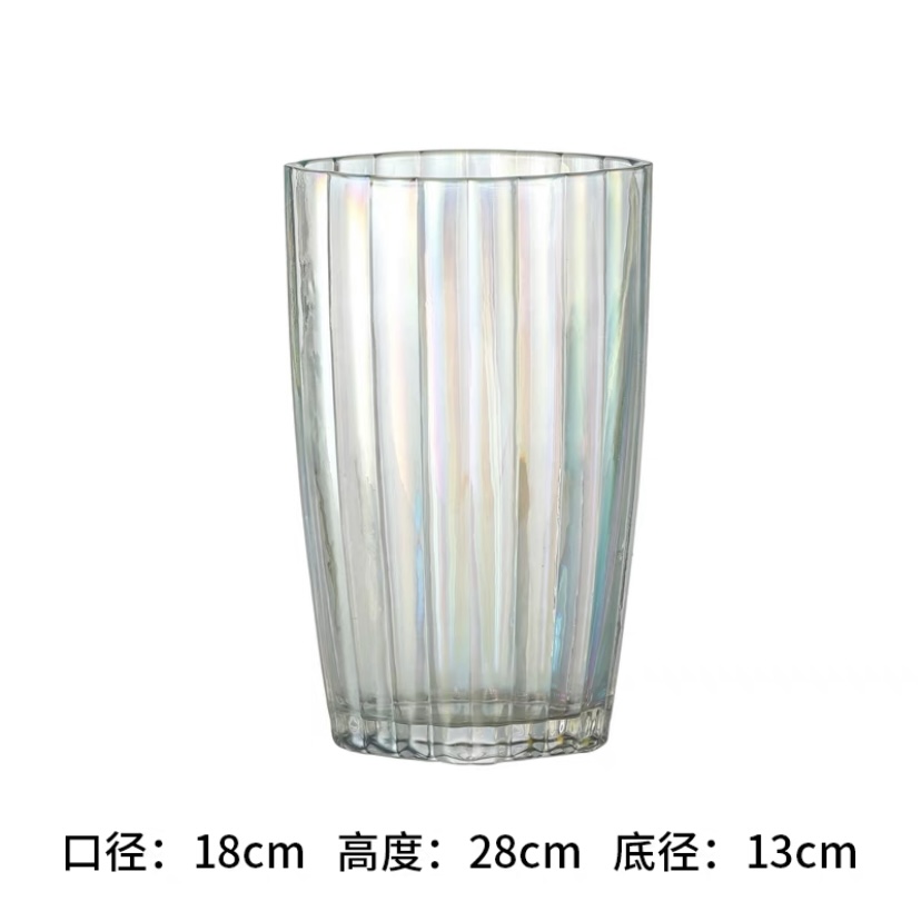 宇行玻璃北欧彩色玻璃花瓶客厅百合花玫瑰水养水培花插餐桌装饰摆件水晶花瓶详情21