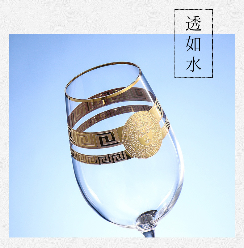 lead-free creative clear goblets wine glasCzekh Czech imported crystal Bordeaux wine glass pic 8