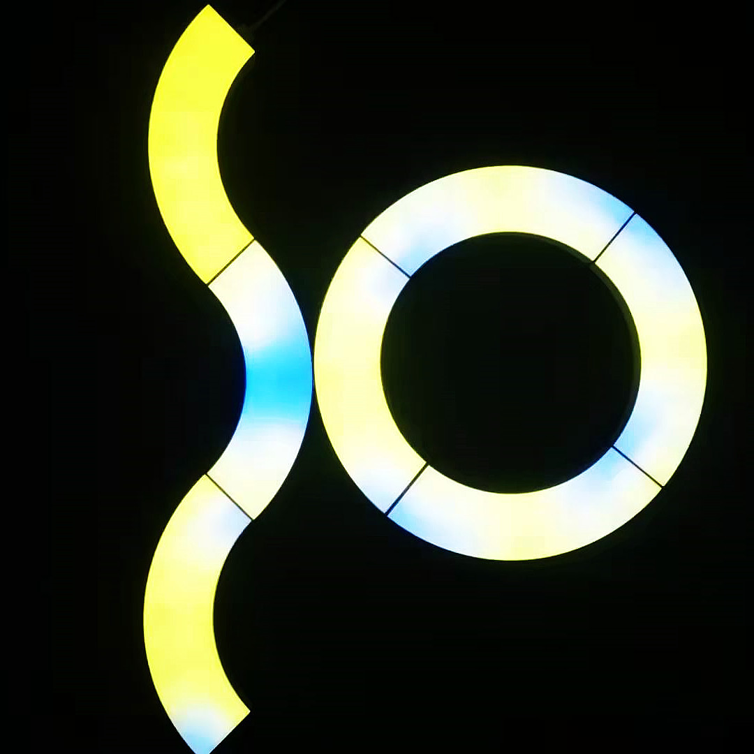 Supply smart APP smart modules, Qiguang lamps, freely spliced circular color-changing wall indoor wall lamps pic 6