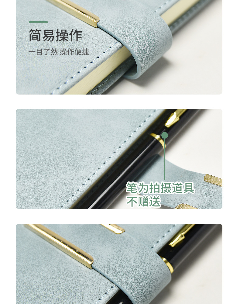Wholesale business meeting record book with a5 buckle and logo printing, B5 office and study stationery diary notebook pic 11