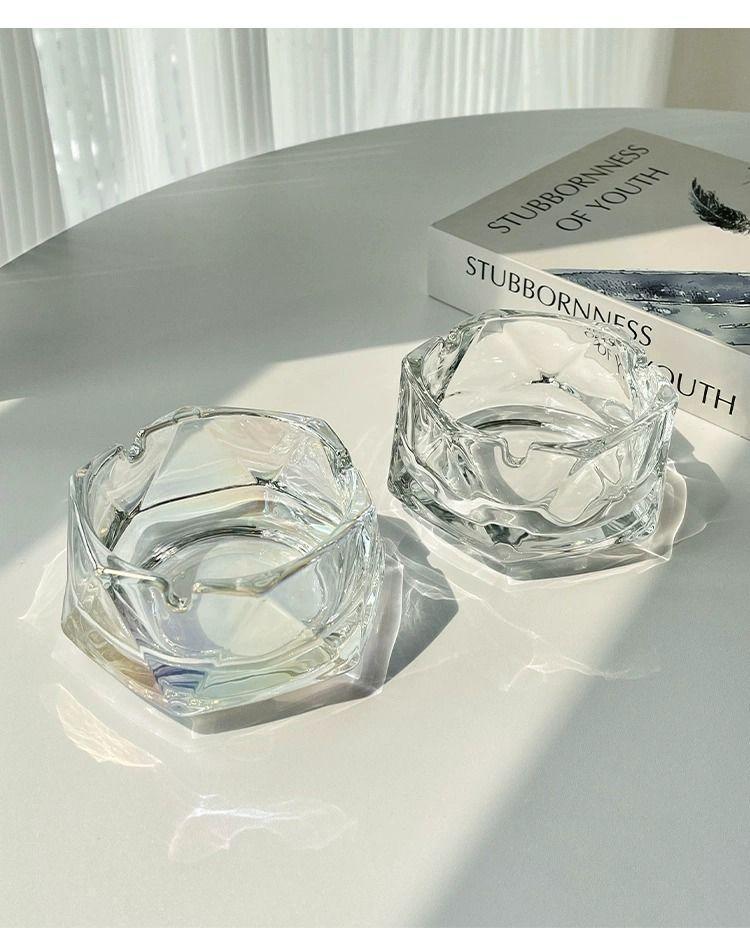 【包邮】2025新款家用玻璃烟灰缸轻奢潮流客厅烟缸办公室时尚水晶详情8