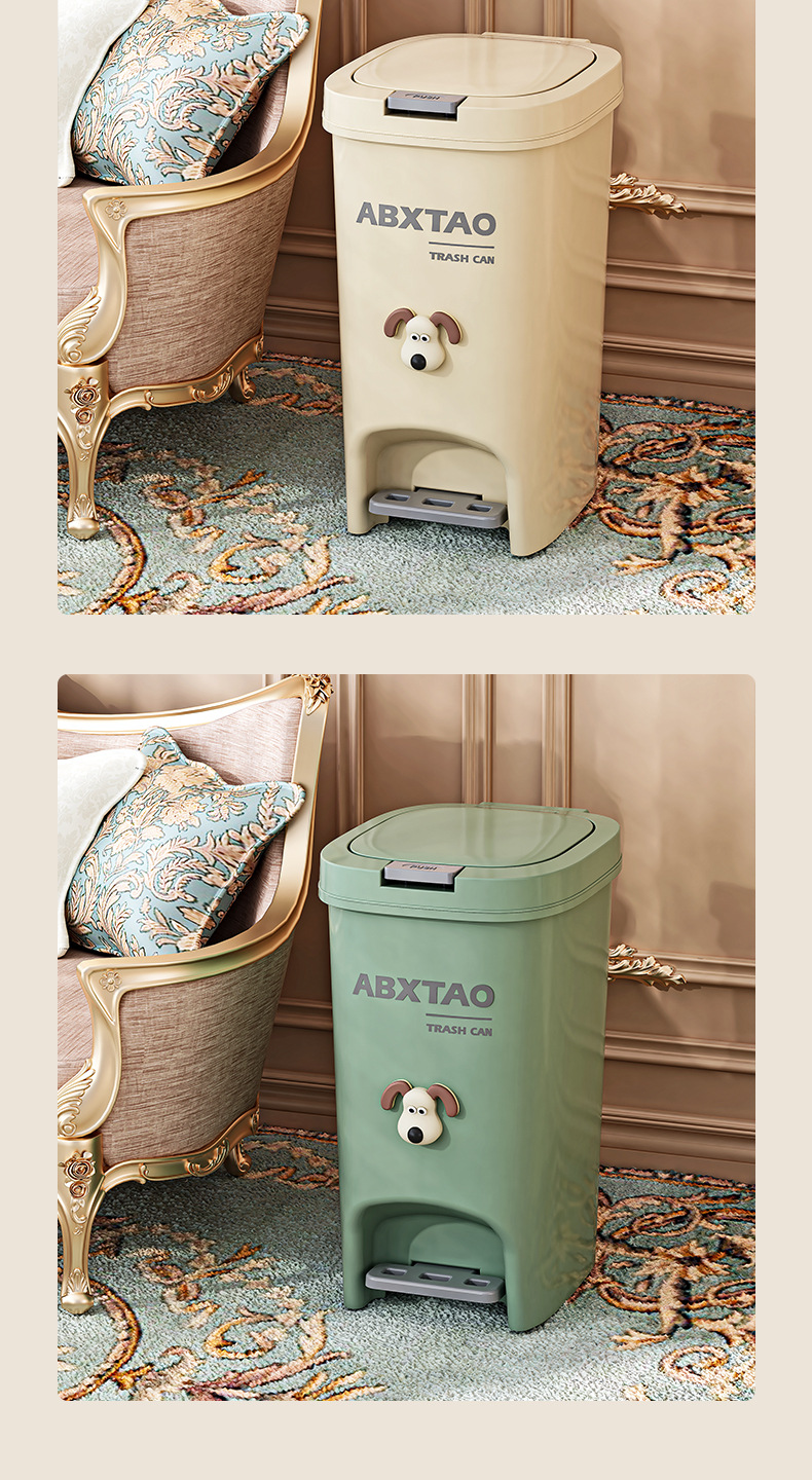 High-appearation-level, large-capacity kitchen trash can, household foot-operated trash can, living room, bedroom, toilet, bathroom, wastebasket pic 16