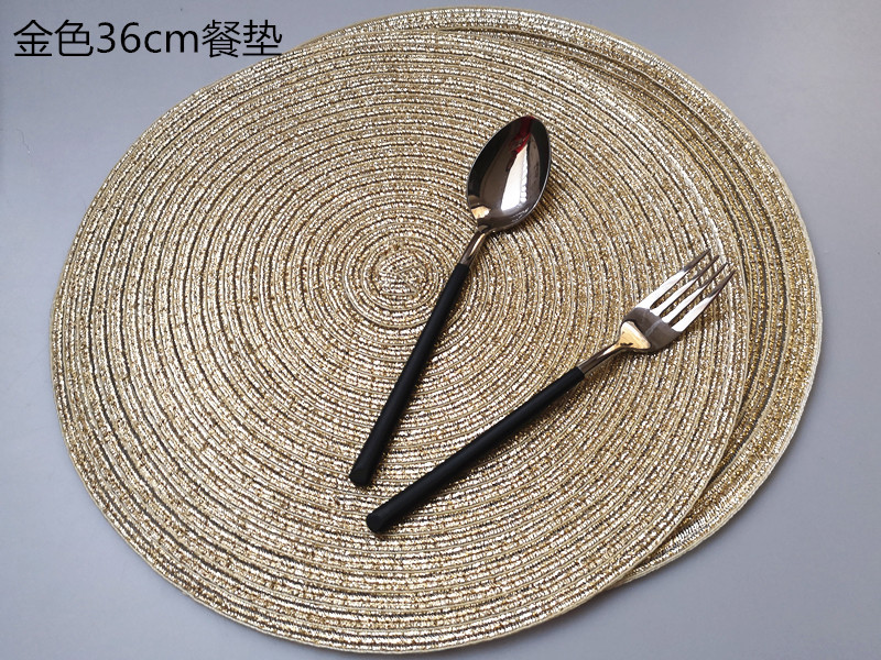 Nordic-style easy-to-maintain home dining table baking food background round heat insulation mat, cotton yarn imitation table mat pic 10