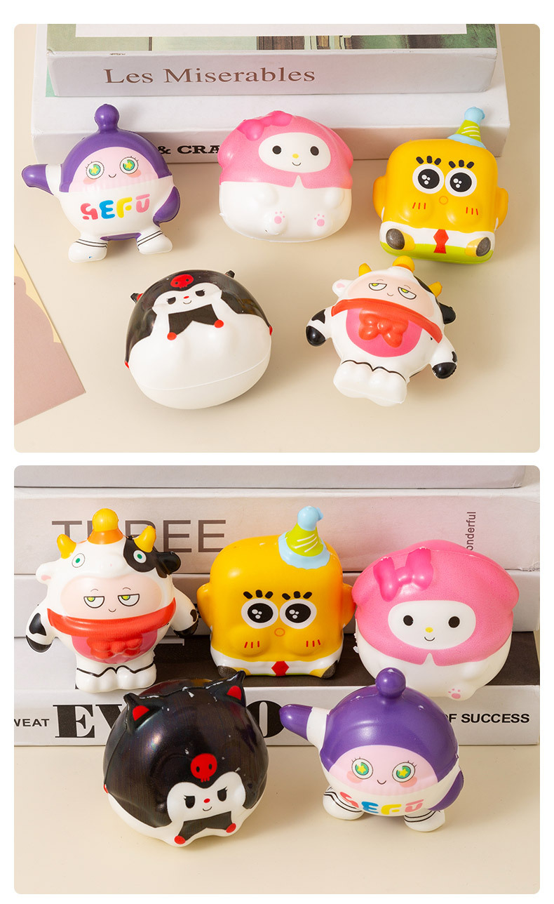 网袋蛋仔派对解压玩具慢回弹发泄神器卡通猫咪海绵派大星捏捏乐详情8