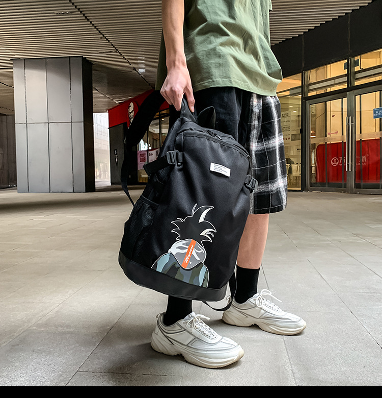 2021 Korean version fashionable couple style cartoon print cool backpack, large-capacity trendy schoolbag for junior and senior high school students pic 26