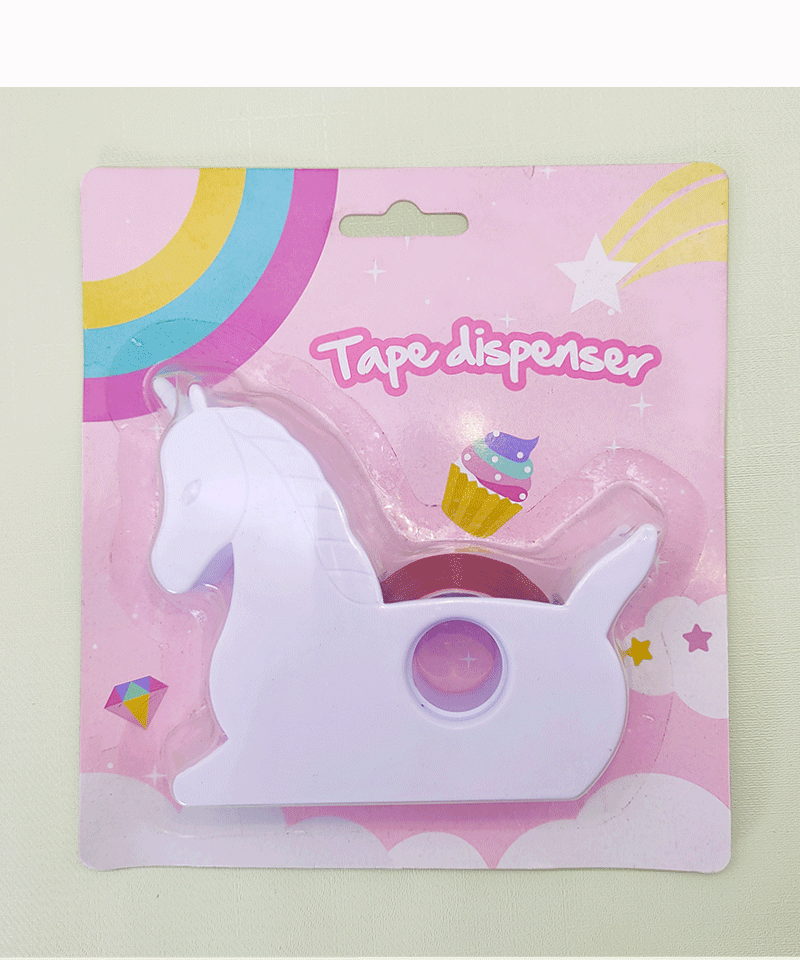Creative unicorn tape holder, rainbow tape, student tape machine, planner tool, small desktop tape cutter pic 12