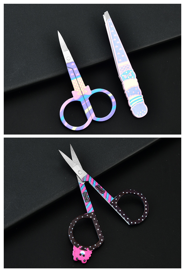 Stainless steel eyebrow tongs and scissors set, hair plucking pliers, small tweezers, eyebrow trimming scissors, eyebrow trimming tools, beauty scissors shanilak pic 14