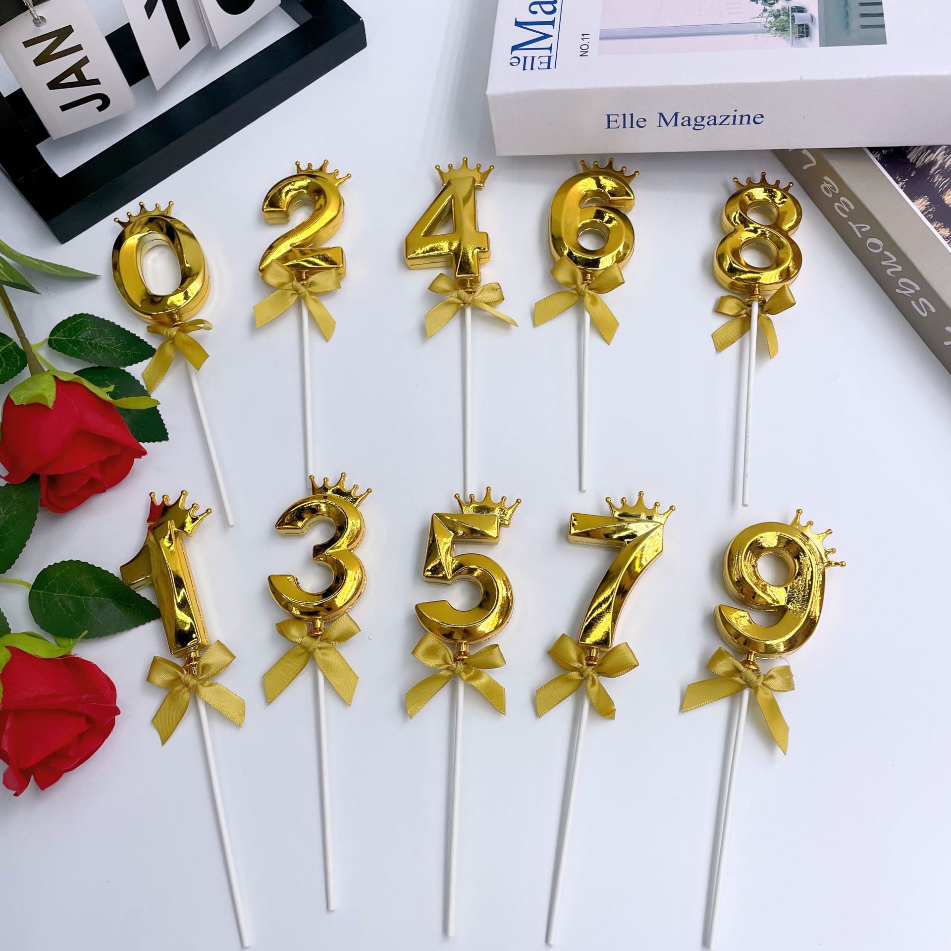 跨境创意新品3D立体皇冠数字插件派对生日蛋糕烘焙甜品台装饰摆件详情22