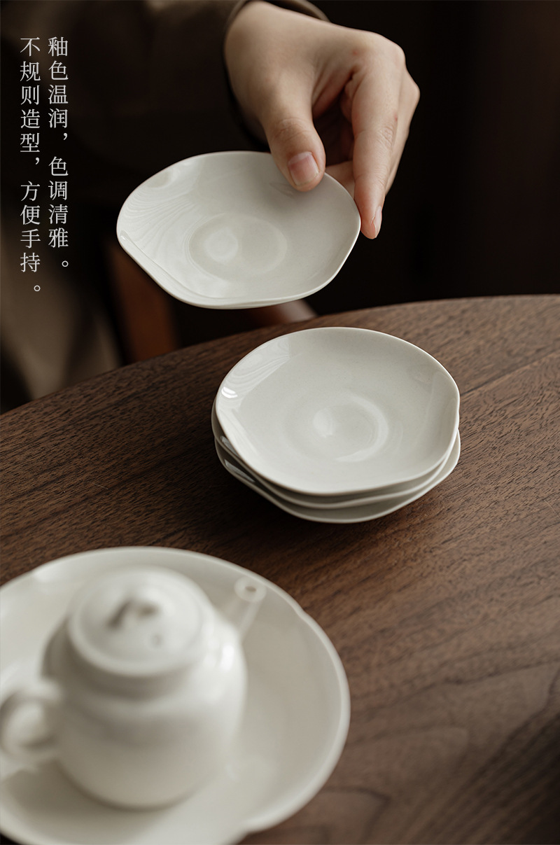 草木灰古泥杯垫茶道配件陶瓷百搭茶垫茶杯底托仿烫功夫茶具详情3