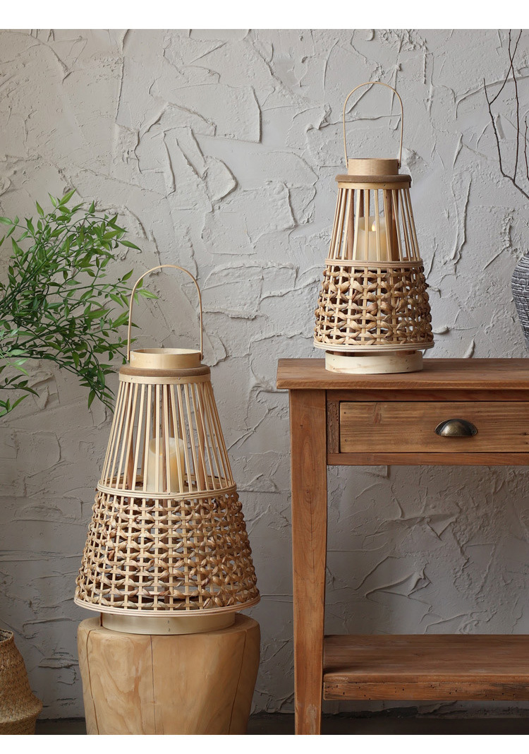 Large quantity discounts are available. Wooden wind lanterns, new Chinese-style candles, candlesticks, high-end lanterns, wabi-sabi style model room pic 6
