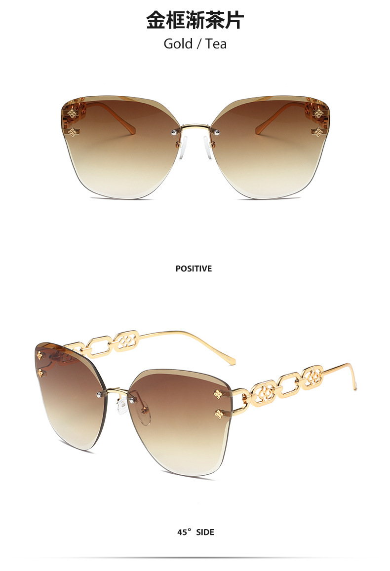 New square frameless sunglasses sold directly by the manufacturer in 2023: Fashionable sunshade for women and sun protection for men, retro and personalized sunglasses pic 12