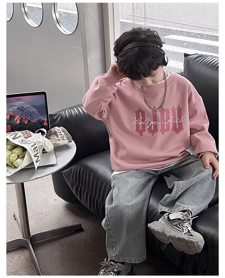 童酷儿童秋装2024湖州织里童装韩版宝宝上衣潮酷字母印花男童卫衣详情20