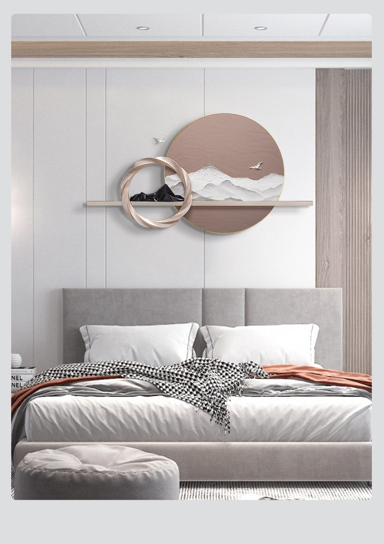 Modern and simple wall decorations of Fudiao Home Furnishing, living room sofa background wall decorative paintings, hand-painted texture, dining room wall hanging paintings pic 9
