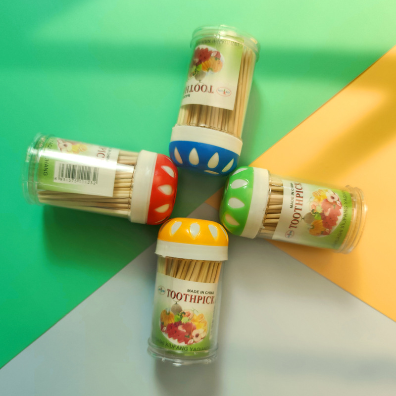 12瓶装一次性双头牙签雪花牙签筒 竹制牙签 地摊货源一元二元批发详情17