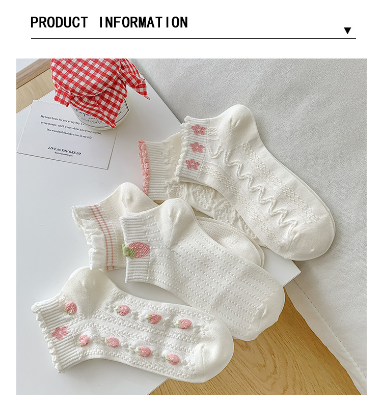 袜子地摊一件代发短袜夏季女薄款棉船袜 春夏女士百搭网眼浅口袜子 诸暨女袜一件代发详情4