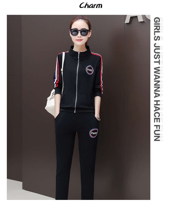 Two-piece sportswear set for women, 2020 new Korean spring style, fashionable long-sleeved sweatshirt for women, sportswear for spring and autumn pic 12
