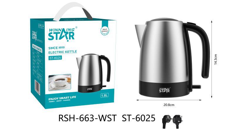winning star Cross-border 1.8L British and European standard stainless steel household small appliances kettle, electric kettle pic 9