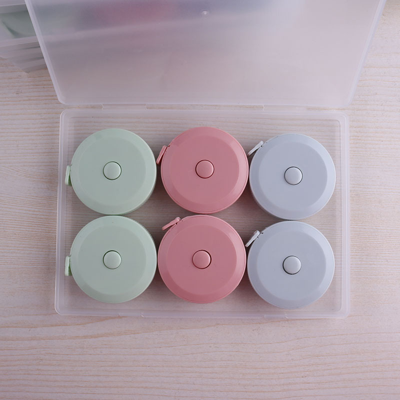 1.5-meter Nordic-style plastic mini tape measure, automatic telescopic inch measuring soft leather tape measure, foreign trade logo gift pic 13