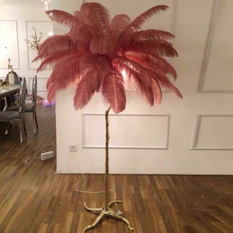 The manufacturer has 60-65 cm colored ostrich feather wedding window carnival prop decorative feather table lamp in stock pic 30