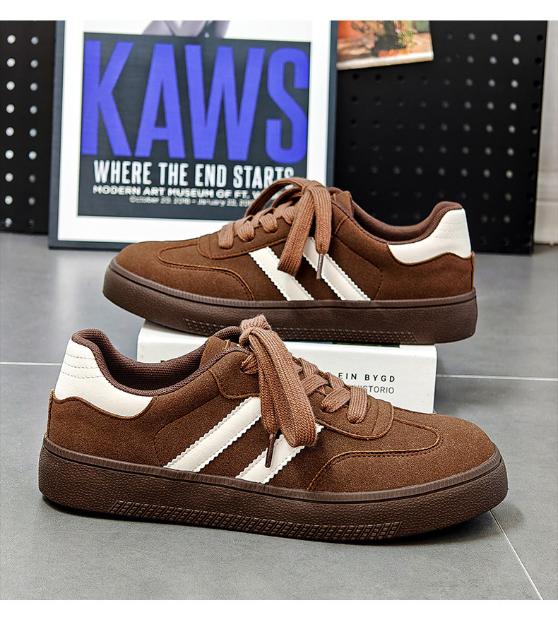 男士德训鞋2024秋季新款美式复古男鞋黑色阿甘休闲鞋百搭板鞋批发详情13