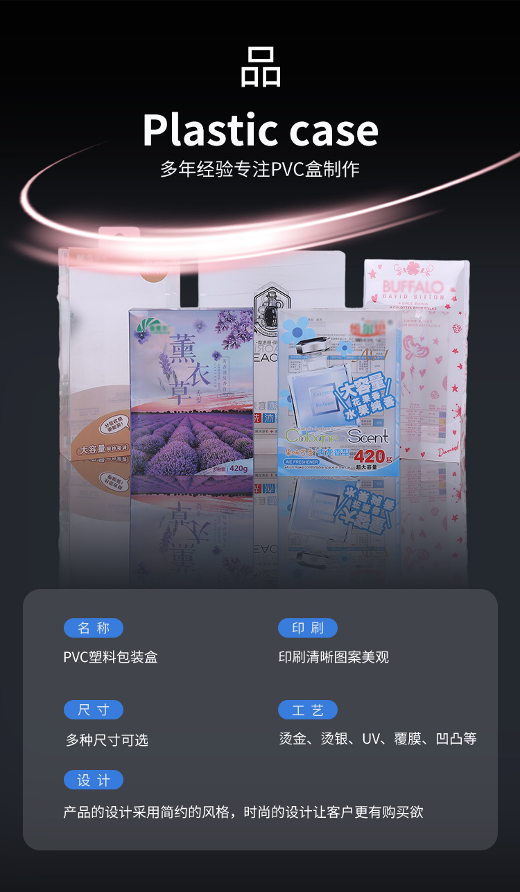 Wholesale pvc transparent plastic packaging boxes, color-printed pet frosted folding boxes, gift packaging boxes, and customizable patterns pic 4