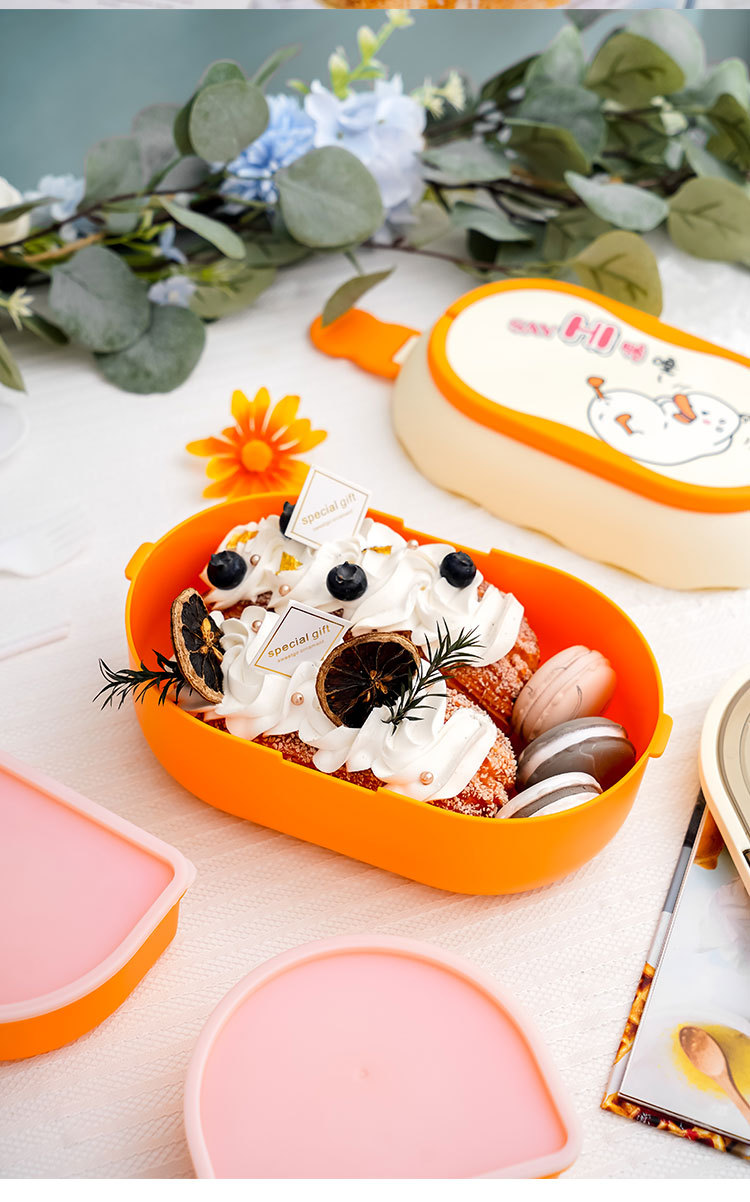 现代简约保温饭盒微波炉食品级双层便当盒可爱上班族学生礼品餐盒详情19