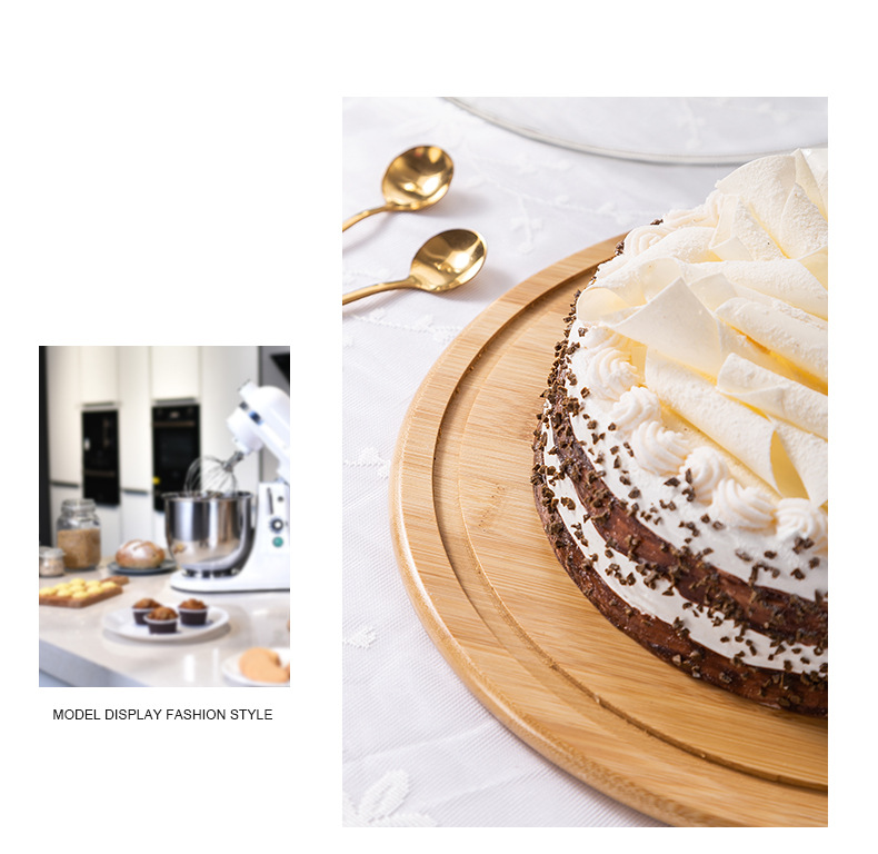 Creative transparent dust-proof cake glass cover, food cover, cake plate, dessert table, pastry glass cover with bamboo and wood tray pic 9