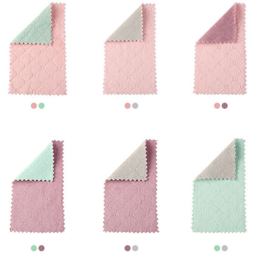 [LOVELY HOME] [hold ga] coral fleece toalla de vajilla doble cara paño de vajilla engrosado productos de limpieza de cocina paño de limpieza de tamaño pequeño paño doméstico al por mayor pic 1