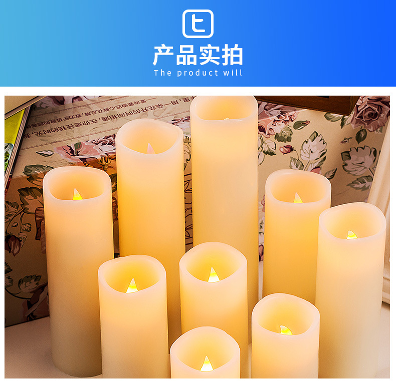 Cross-border electronic candle lighting atmosphere activity simulation cylindrical LED candle remote control home wedding decoration Buddha lamp pic 9