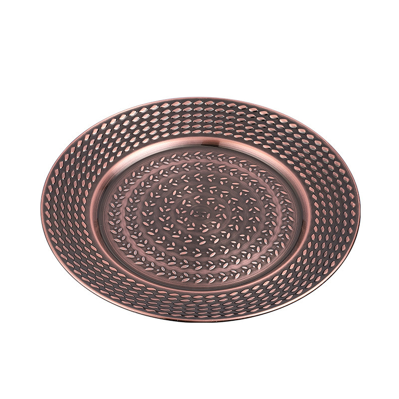 Amazon bar stainless steel round plates, craft plates, multi-purpose display plates for restaurants, hotels and KTVS, fruit plates and barbecue plates pic 13
