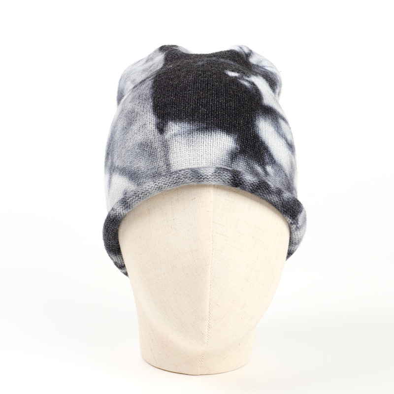 The popular tie-dyed woolen hats for men and women in foreign trade, the warm outdoor rolled-up pile hat, and the hip-hop knitted pullover cold hat for autumn and winter pic 14