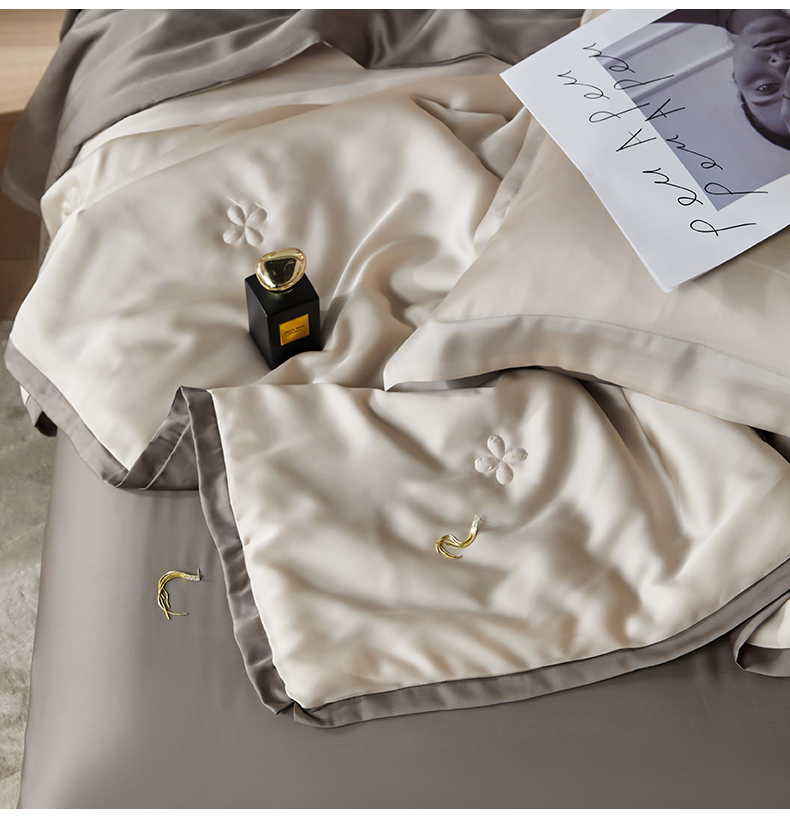 高端120支天丝夏凉被四件套夏季薄被子可水洗冰丝夏被真丝空调被.详情9