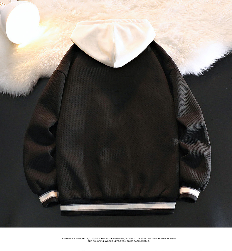 连帽卫衣男春秋季2023新款潮牌休闲百搭开衫刺绣棒球服青少年外套详情9