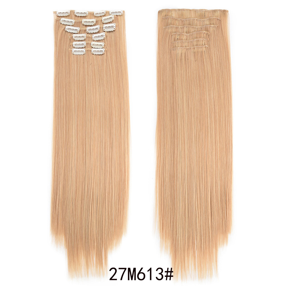 16-clip long straight hair wig for women, 6-piece clip hair extension, 6-piece straight hair extension, 6-piece hair extension pic 21