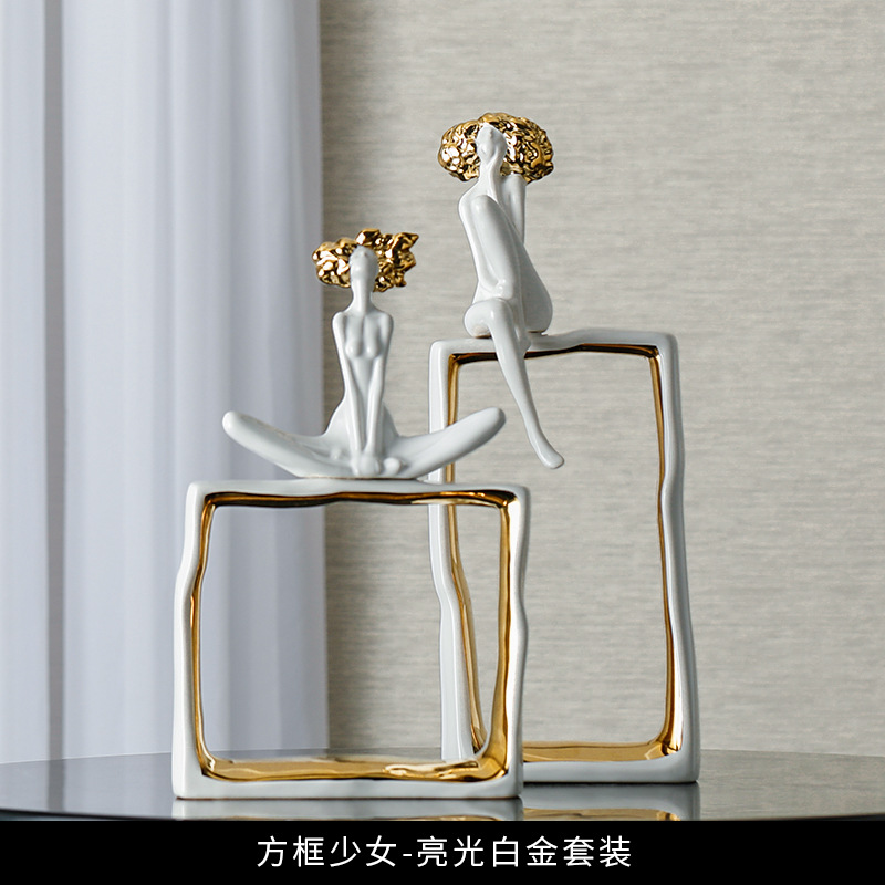 chinagoods modern character photo frame ornaments, entrance TV cabinet, wine cabinet, art handicrafts, simple and creative home decoration for the living room pic 3