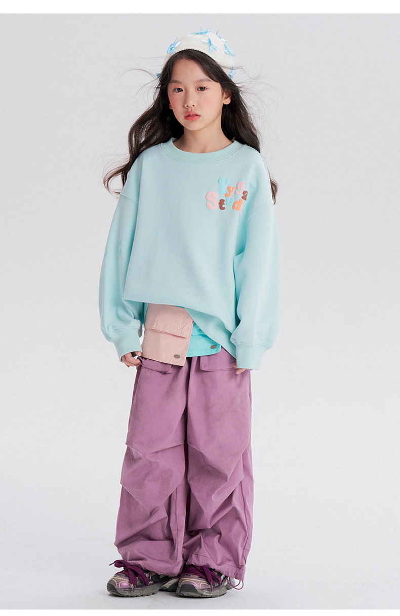 媛媛公主2025春款儿童卫衣女童中大童甜美小清新潮范圆领上衣童装详情16