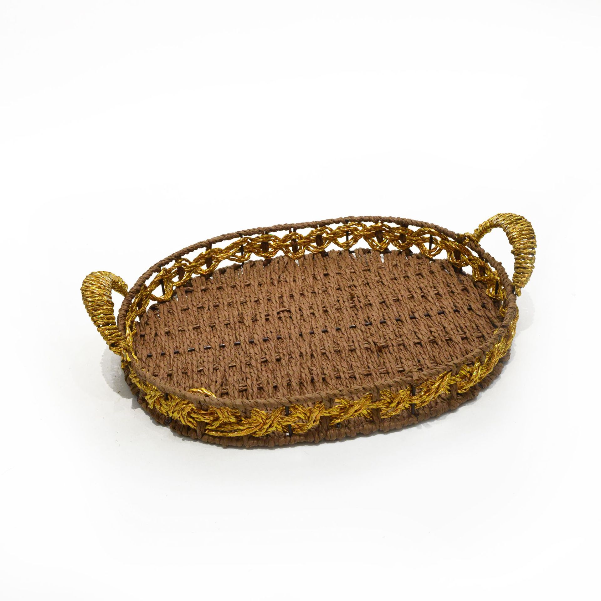 特价清仓纸编手拿托盘 果蔬篮子桌面收纳盒茶几遥控器杂物储物筐详情5