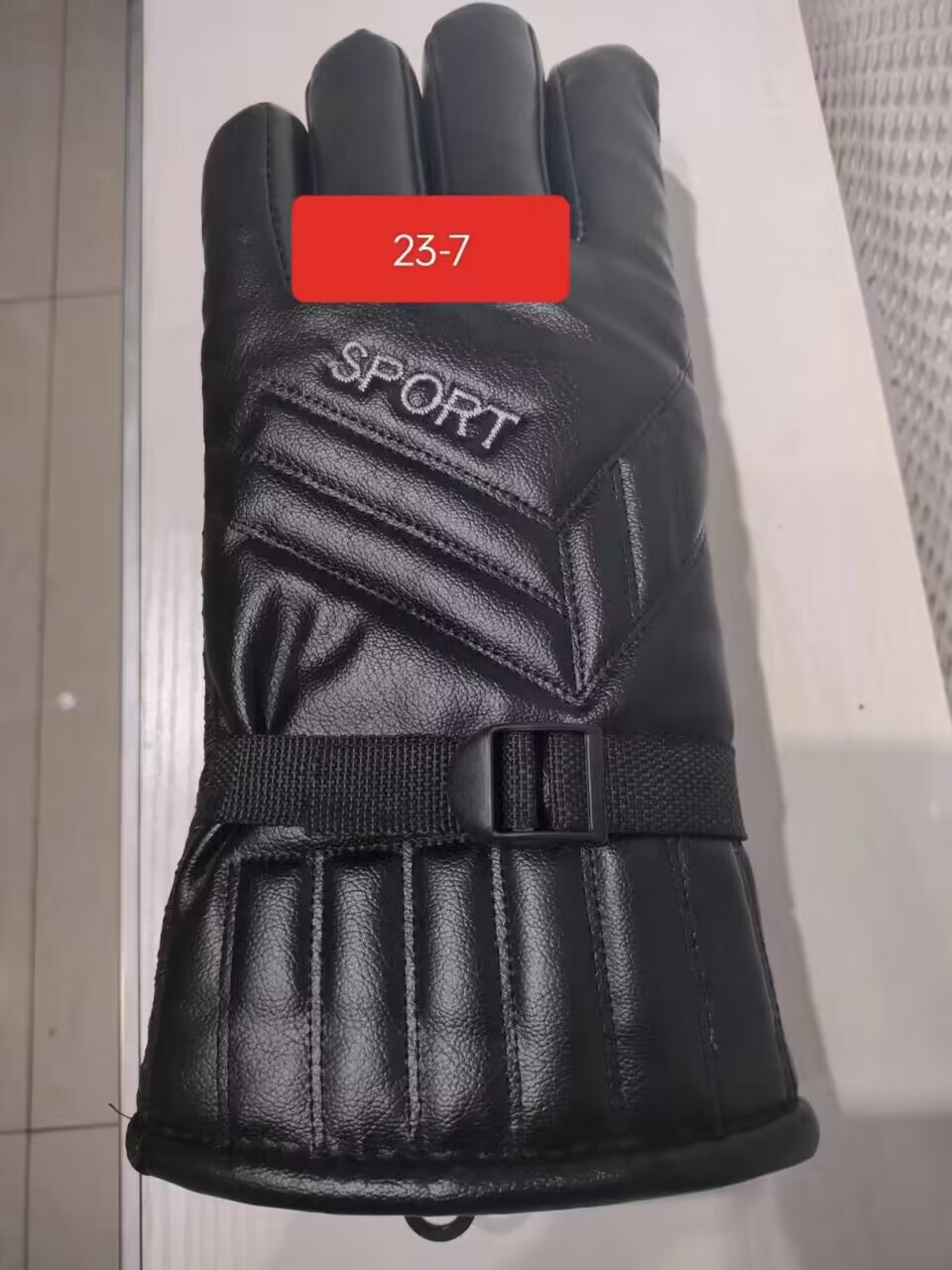 跨境加长加厚PU骑行手套加绒防滑防水滑雪保暖手套详情5