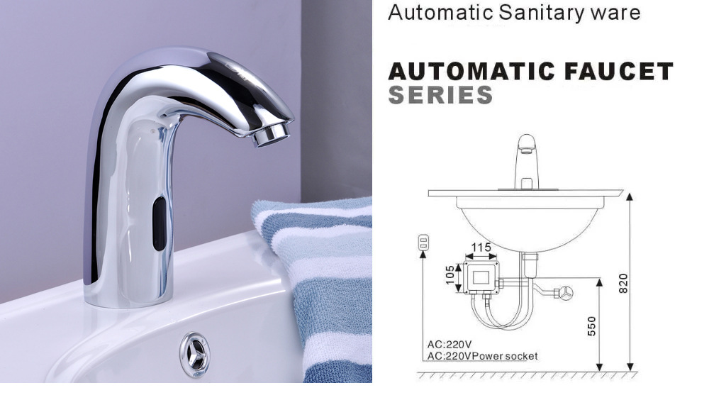 Automatic bathroom sensor faucet, intelligent sensor hot and cold adjustment basin faucet, infrared sensor hand wash pic 34