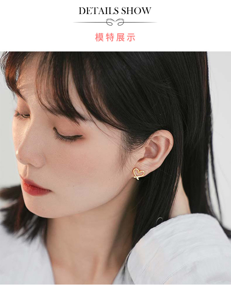 日常通勤百搭爱心耳夹女无耳洞可戴睡觉不用摘耳环气质桃心形耳饰详情14