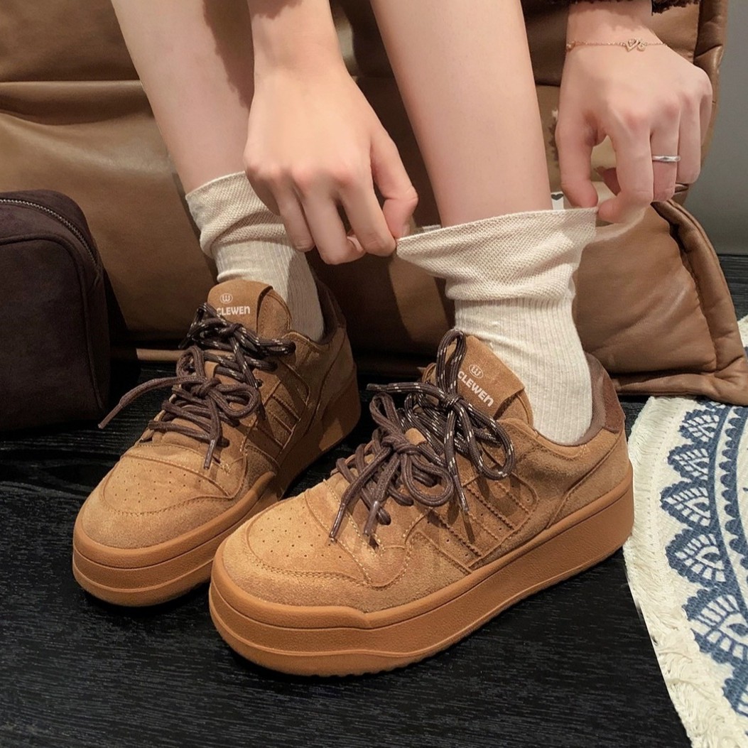 【zhike 之可】原创月牙底~蕾丝珍珠带内增高休闲阿甘鞋女德训鞋详情8