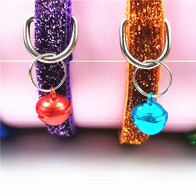 Pet collars, gold velvet collars in multiple colors available, small dog patch collars, bell collars manufacturer pic 4