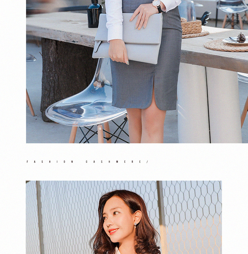 2021白色衬衫女长袖新款职业装V领修身正装棉衬衣工作服工装详情14