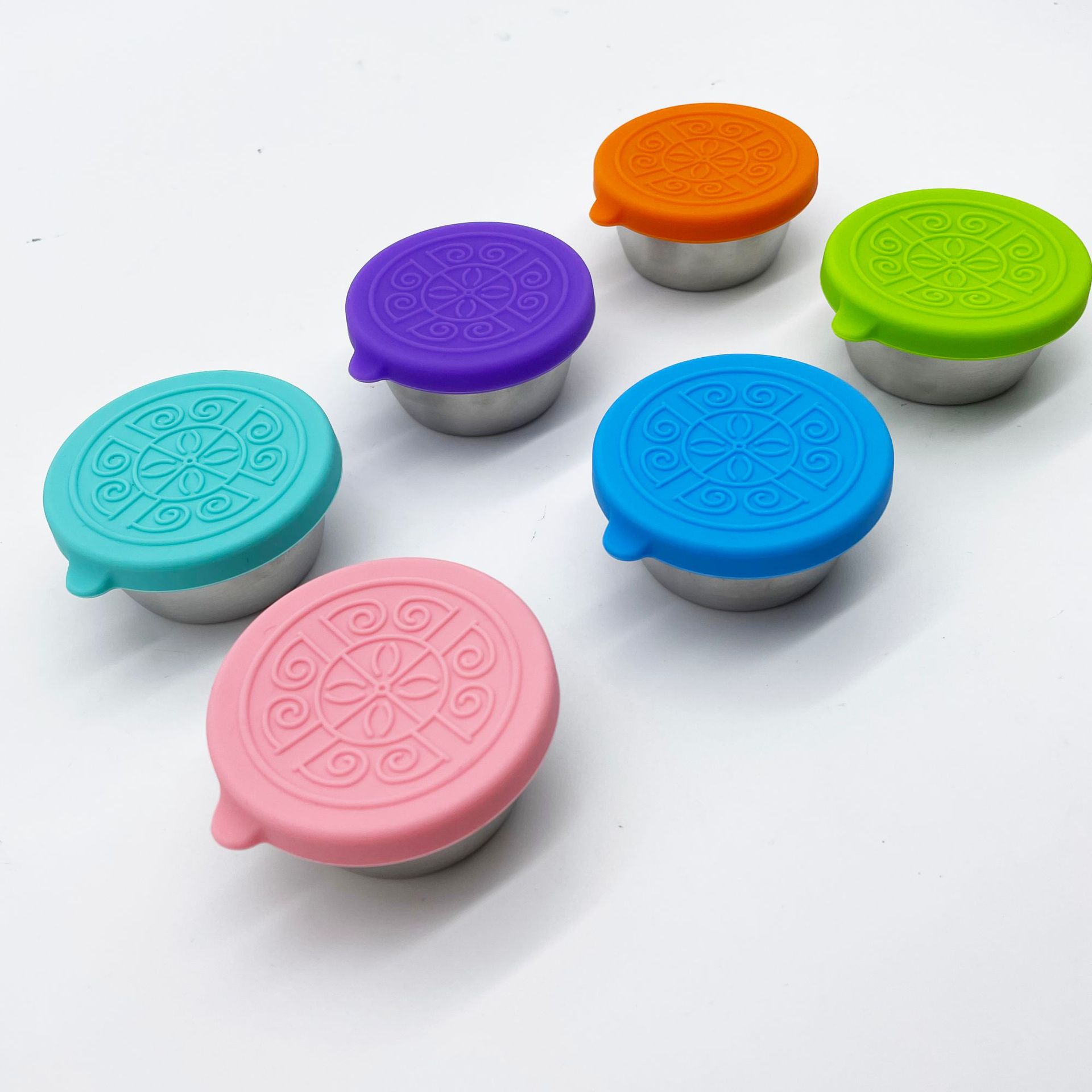 硅胶饭盒保鲜盒不锈钢便当盒餐盘零食盒酱料杯两格三格四格午餐盒详情24