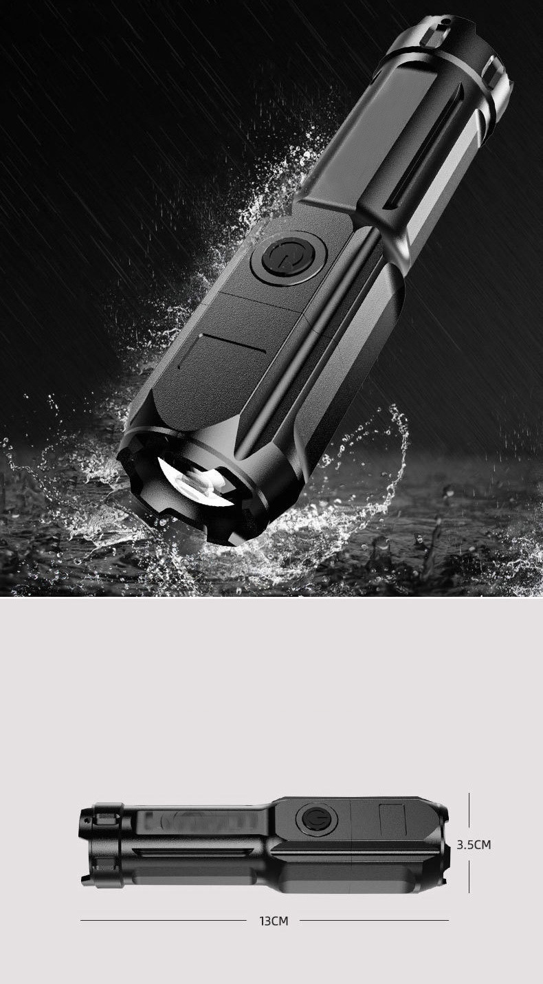 New telescopic zoom high-intensity flashlight, USB charging 18650 flashlight, small and portable, focusing, long-range and floodlight pic 9