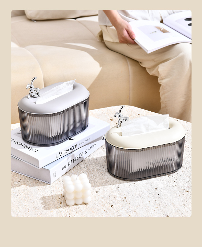 Light luxury bathroom face towel box, storage box, decorative cream-style tissue box, living room coffee table, tissue box, household toilet paper pic 4