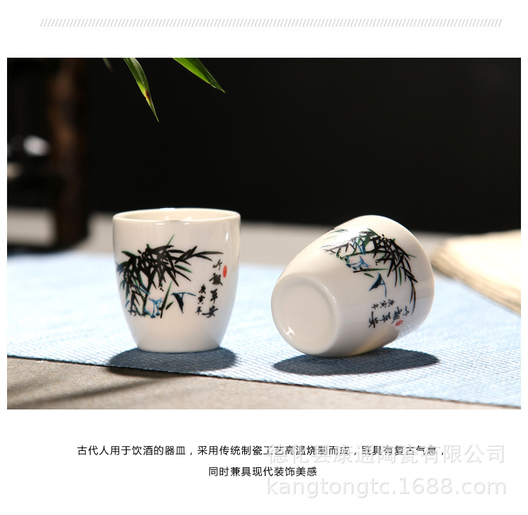 Creative 8-cup ceramic wine set, Chinese Baijiu cup, vintage wine dispenser, gift box set, logo gift pic 9