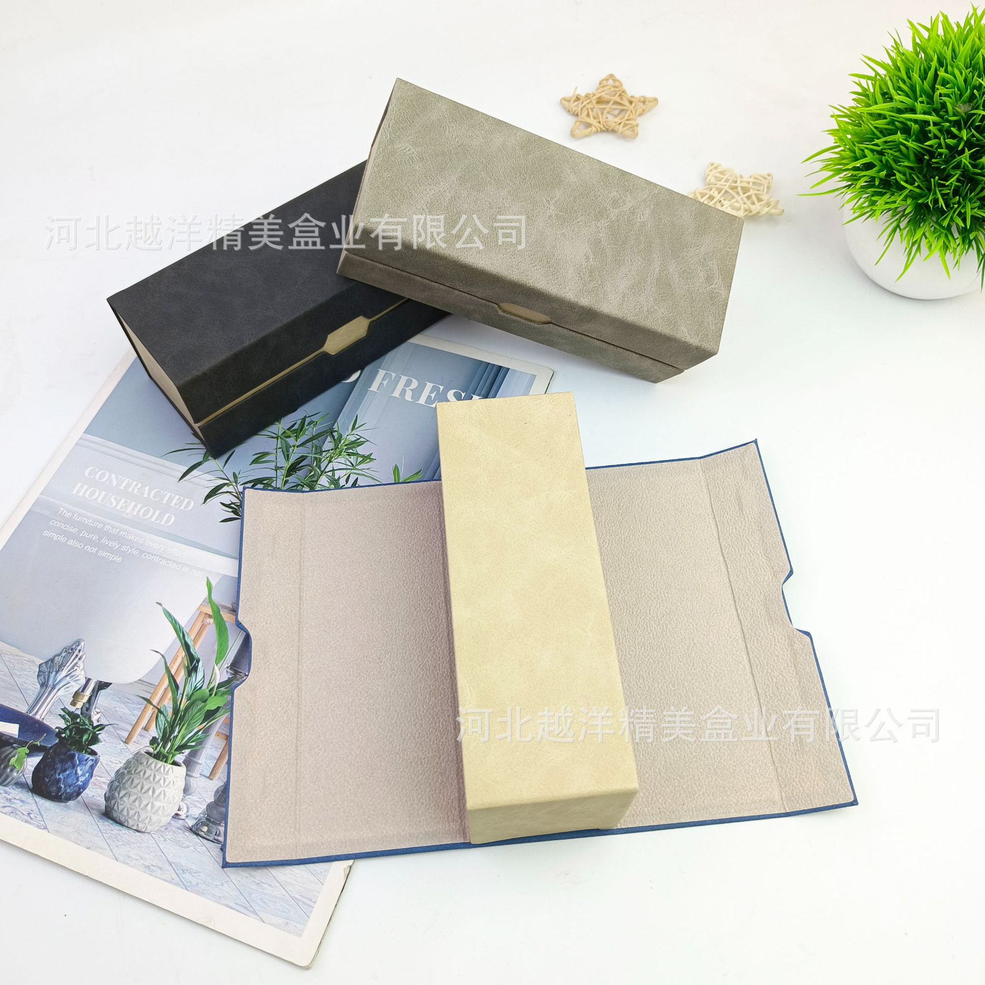 双层眼镜盒两幅装厂家批发大容量近视眼镜盒简约高级防压太阳镜盒详情14